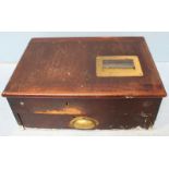 A Mahogany cash register by G.H Gledhill and Sons ltd, the till drawer with brass shell shaped