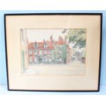 Mabel Annie Spurrier (Fl 1920-1940) signed watercolour of a corner house in Windsor, with further