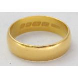 A 22ct gold wedding band, ring size P, approx weight 5.8g