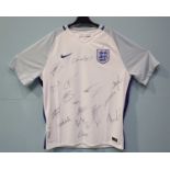 A signed 2016 England shirt with certificate from the FA stating it has been signed by the Senior