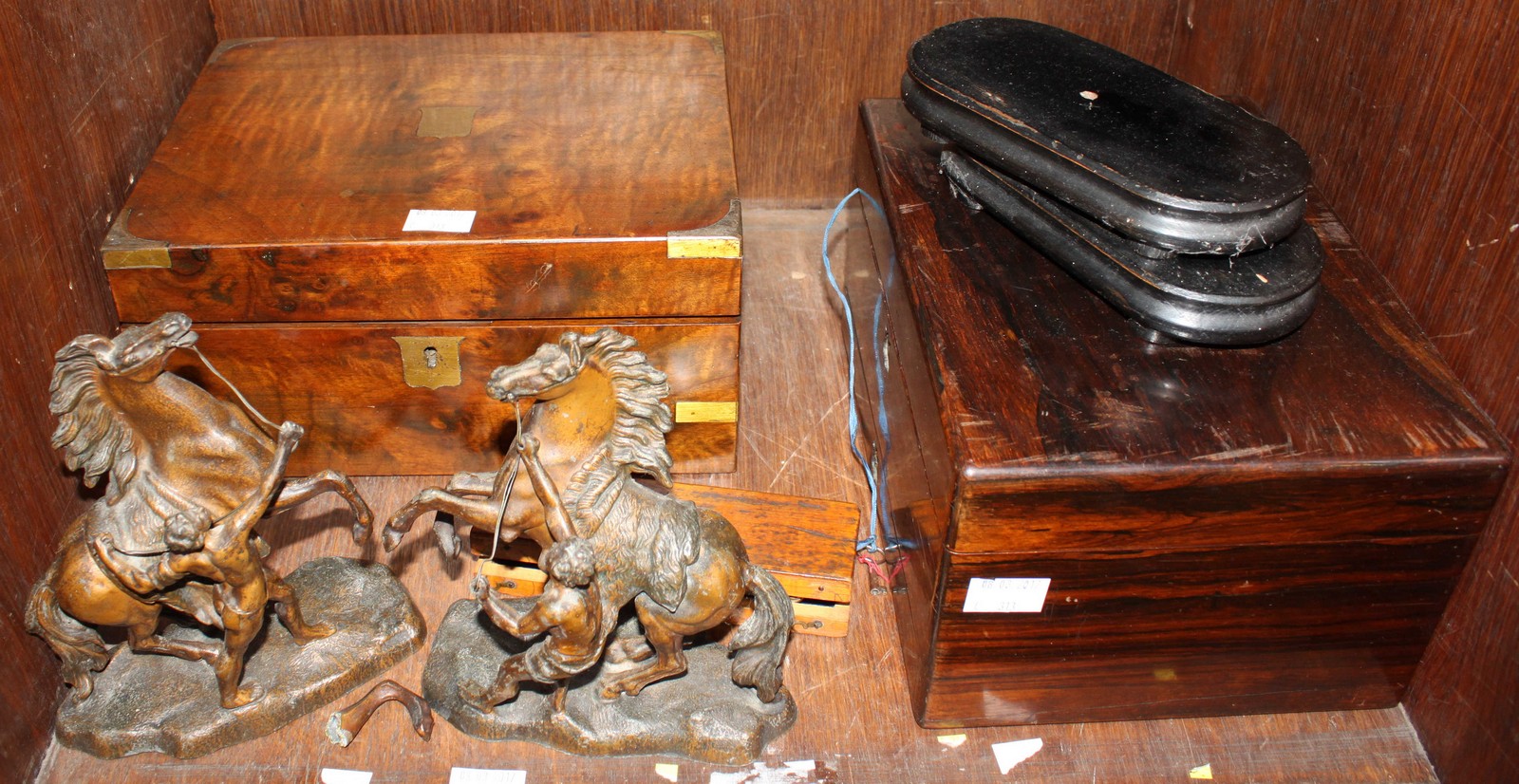 SECTION 39. A 19th century Coromandel Jewellery box and a 19th century Walnut writing slope, AF,