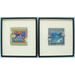 Geoff Porter (20th century) A pair of abstract mixed medium three dimensional works depicting