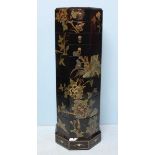 A 20th Century Oriental lacquer chest of eight narrow octagonal drawers. The entirety decorated with