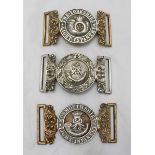 An Oxfordshire & Buckinghamshire Light Infantry two-piece white metal belt buckle, together with a