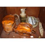 Two wooden Ships blocks/pulleys, one with engraved Broad arrow mark, together with a Oldham 900-4090