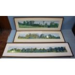 Adrian Bergs RA (b1929), Panoramic studies of trees at Glynbourne, set of three, watercolour on