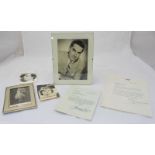 Signed photographs and postcards of Margot Fontayne, Rudolph Nureyev and Tyrone Power, together with