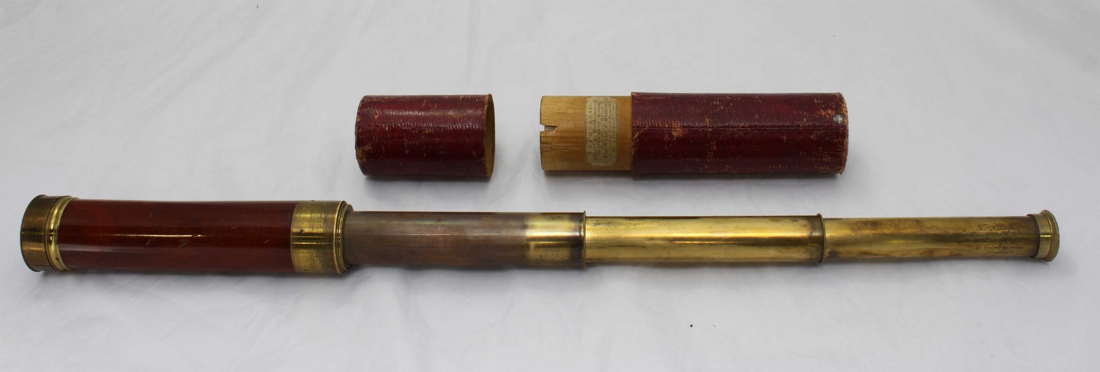A 19th century four-draw brass telescope by Thomas Rubergall, 'Optician to HRH the Duke of Clarence,