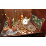 An assortment of various nautical related items, including a Sydney Smith and son pressure gauge,