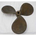 A Brass ships propeller blade, stamped "Gaines" 181612 and 18x16 1/2 RH, approximately 40cm wide