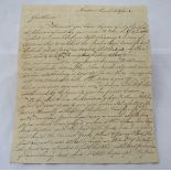 An 18th century Bill of Lading for the cargo ship Cacilia, hand written over four pages, dated to