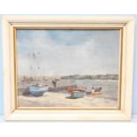 Widdup (20th Century) 'The Old Quay' Harbour scene of St Mary's, Isles of Scilly. Signed, oil on