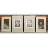 A pair of late 20th century limited edition aquatint stylized studies of nude woman, numbered 18/