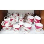 SECTION 21. A Royal Grafton Burlington 6799 pattern tea set, with floral decoration on a pink and