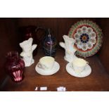 SECTION 42. A quantity of cranberry glass and lustre glass items, together with a small collection