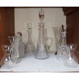 SECTION 17. A small quantity of cut glass decanters, jugs and vases etc.