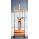 A 20th century beech wood adjustable artists easel.