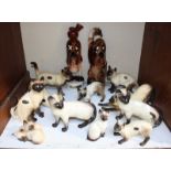 SECTION 2. A collection of Eleven ceramic cat figures, including four made by Beswick, together with