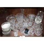 SECTION 44. A quantity of assorted cut glass items including vases, bowls and drinking glasses, some