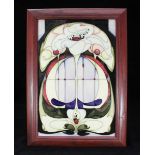 A limited edition Moorcroft 'White Rose' plaque, designed and signed by Emma Bossons, edition 104 of