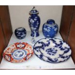 SECTION 26. A small collection of Oriental ceramics, including a blue and white ginger jar and