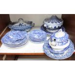 SECTION 3. Various blue and white ceramics, including Copeland Spode Italian plates, Sampson Hancock