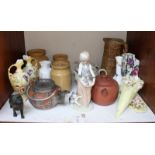 SECTION 13. A collection of various ceramics, including a Lladro figure of a girl 'Following her