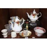 SECTION 34. A Royal Albert 'Old Country Roses' pattern teapot and coffee pot together with various