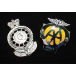 The Royal Automobile club chrome car badge, numbered MCE05370 and made by HB Sale Ltd Birmingham,