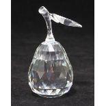 A Swarovski crystal figure modelled as a pear, reference number 7476 000 002 and in original box