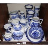 SECTION 28. A selection of Abbey blue and white ceramics, including a teapot, bowls, oval tray and