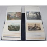 An album of eighty early 20th century postcards depicting scenes from around Europe, including