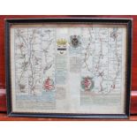 Three antique hand-coloured maps including Cornwall by Robert Morden, and 'New and Correct Map of