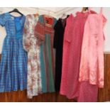 A group of five vintage dresses, makers including; Shubetto, Quad, Samuel Sherman, Claire Layton and