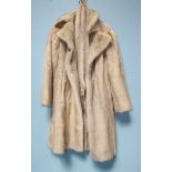 A silver mink fur coat, together with two silver mink complete furs, both with makers stamp 'B