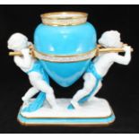 A late 19th century Minton pottery figural vase group in the Greek Revival taste, modelled as two