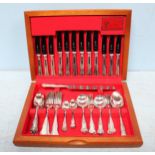 A canteen of Kings Pattern stainless steel flatware by 'Regalia Plate.'