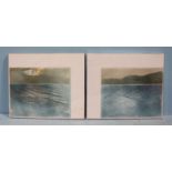 WITHDRAWN: Donald Wilkinson (b1937-) Lake Scene Diptych, two aquatints depicting lakes with mountain