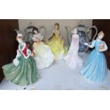 SECTION 17. Five assorted Royal Doulton ceramic figure of ladies including 'Linda' HN4450 and '