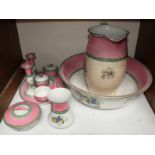 SECTION 3. An assortment of pottery items including a wash basin and jug and some items of tableware