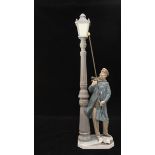 A Lladro porcelain figure of a 'Lamplighter' (01005205) Figure measures 48cm high. With original