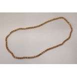 A heavy 9ct gold belcher link necklace, gross weight approximately 65g.