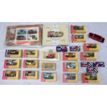 Fifteen Lesney 'Matchbox' Y-Model vintage cars, boxed, together with various Corgi and matchbox