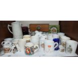 SECTIONS 9 + 10. A large collection of commemorative china mugs, including an 'Edward VIII