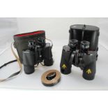 A pair of WW2 Admiralty pattern 7x50 binoculars, REL, Canada, Like1900A, together with a pair of '