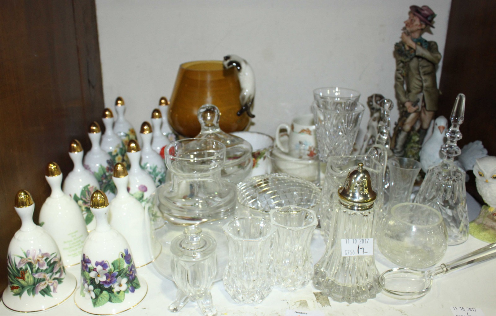 SECTION 13. A quantity of mixed glassware and ceramics, including a Capodimonte figure of a hunter