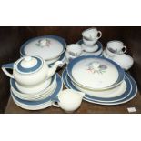 SECTION 44. A 52 piece Susie Cooper 'Blue Dahlia' pattern part tea and dinner service, comprising of