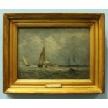 Edmund Thornton Crawford (1806-1885) R.S.A. 'The Approaching Storm', figures and sailing boats on