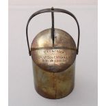 A silver pot with hinged lid and handle by Francis Meli, presented to 'Quartermaster sergeant