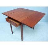 A 19th century mahogany Pembroke table, with frieze drawer and opposing faux drawer, raised on